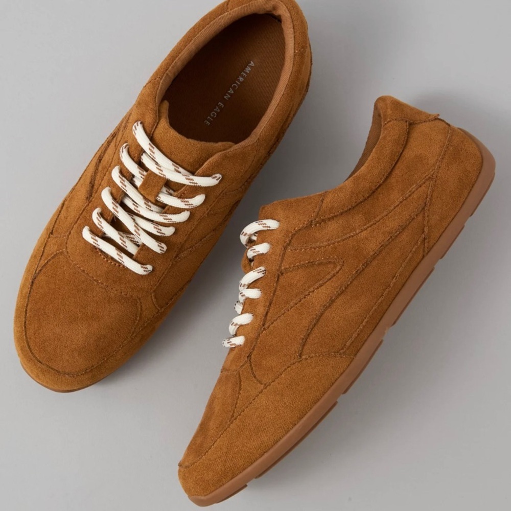 American Eagle outfitters woman 6Casual Suede Lace-Up Sneaker - Chestnut Brown - Picture 4 of 9